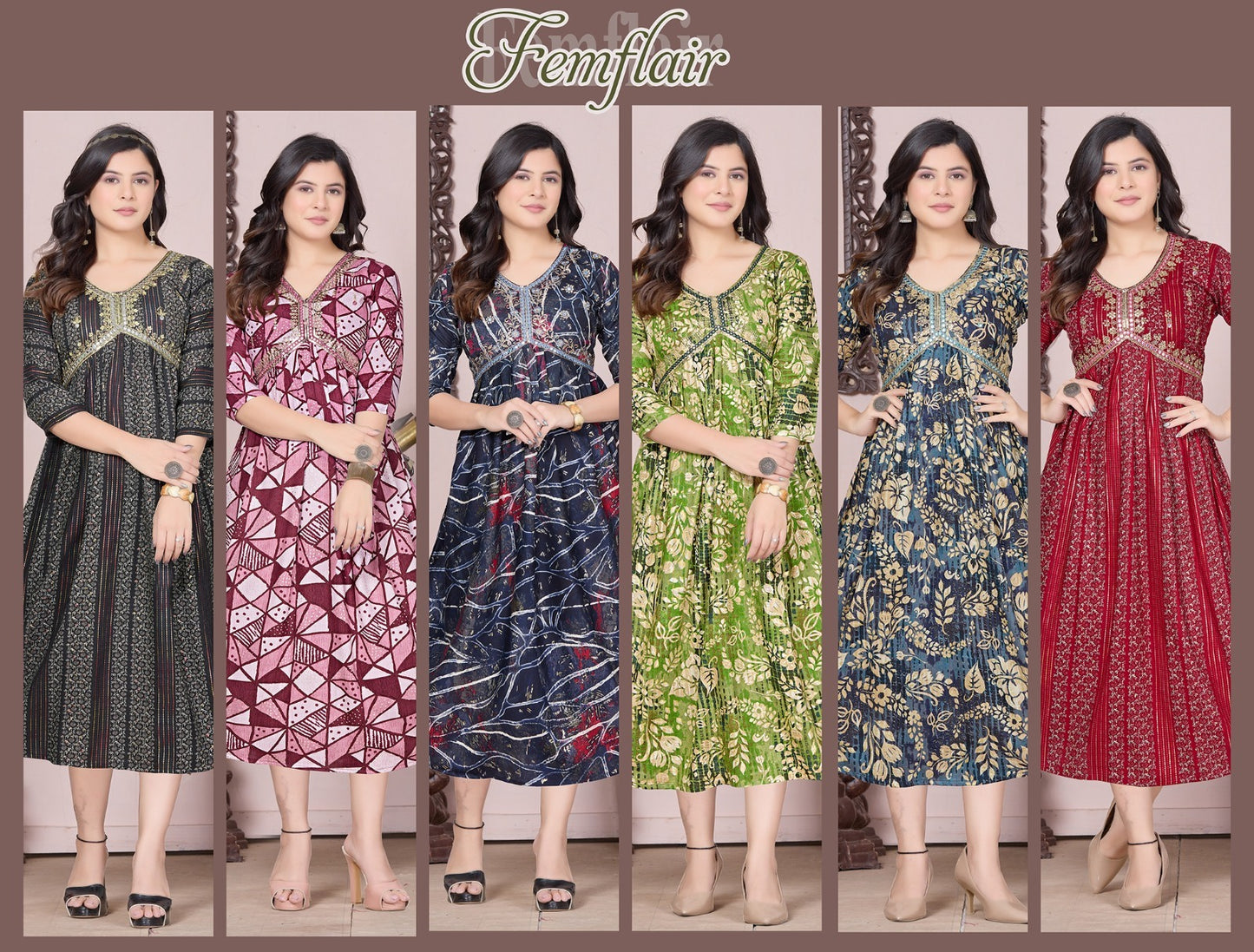 Femflair Mlm Kalash Lifestyle Rayon 14Kg Anarkali Kurtis