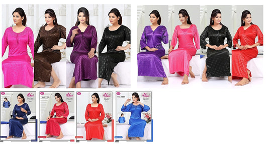 Full Sleeves-202 Aayra Satin Night Gowns