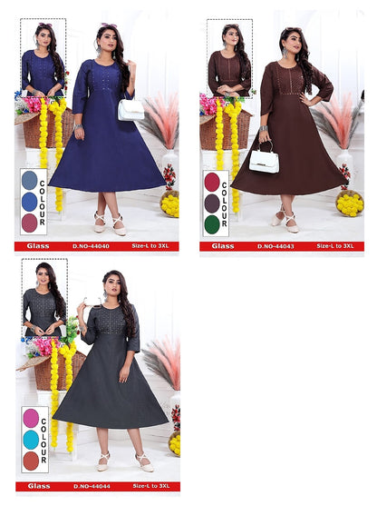 Glass-A Zoya Rayon Anarkali Kurtis