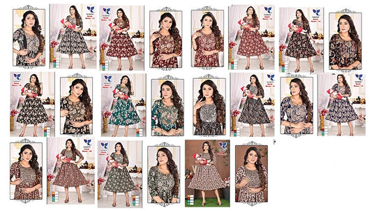 Good News-11-21 Khasiyat Rayon Foil Feeding Kurtis