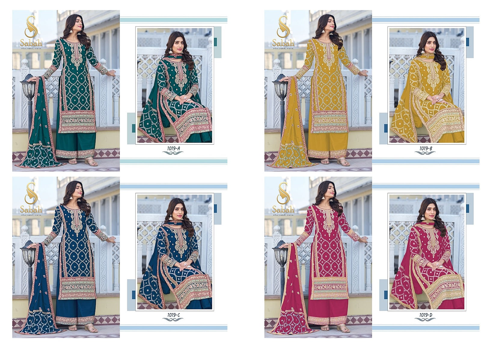 Guzaarish Sabah Chinon Silk Plazzo Style Suits