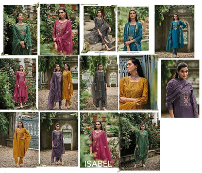 Isabel Kailee Fashion Viscose Silk Readymade Pant Style Suits