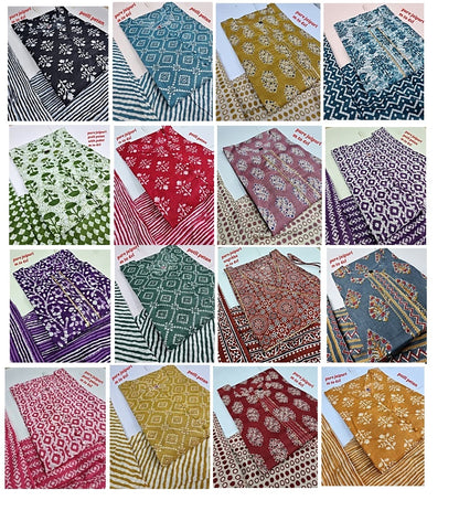Jaipuri Cotton A Navad Kurti Pant Set