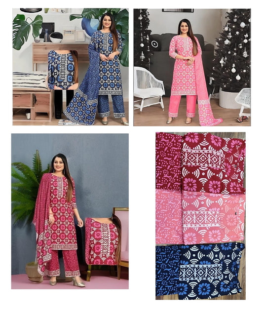 Jaipuri Print 0812 Salas Cotton Readymade Pant Style Suits