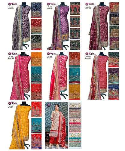 Jil Mil Kala Fashion Muslin Salwar Suits