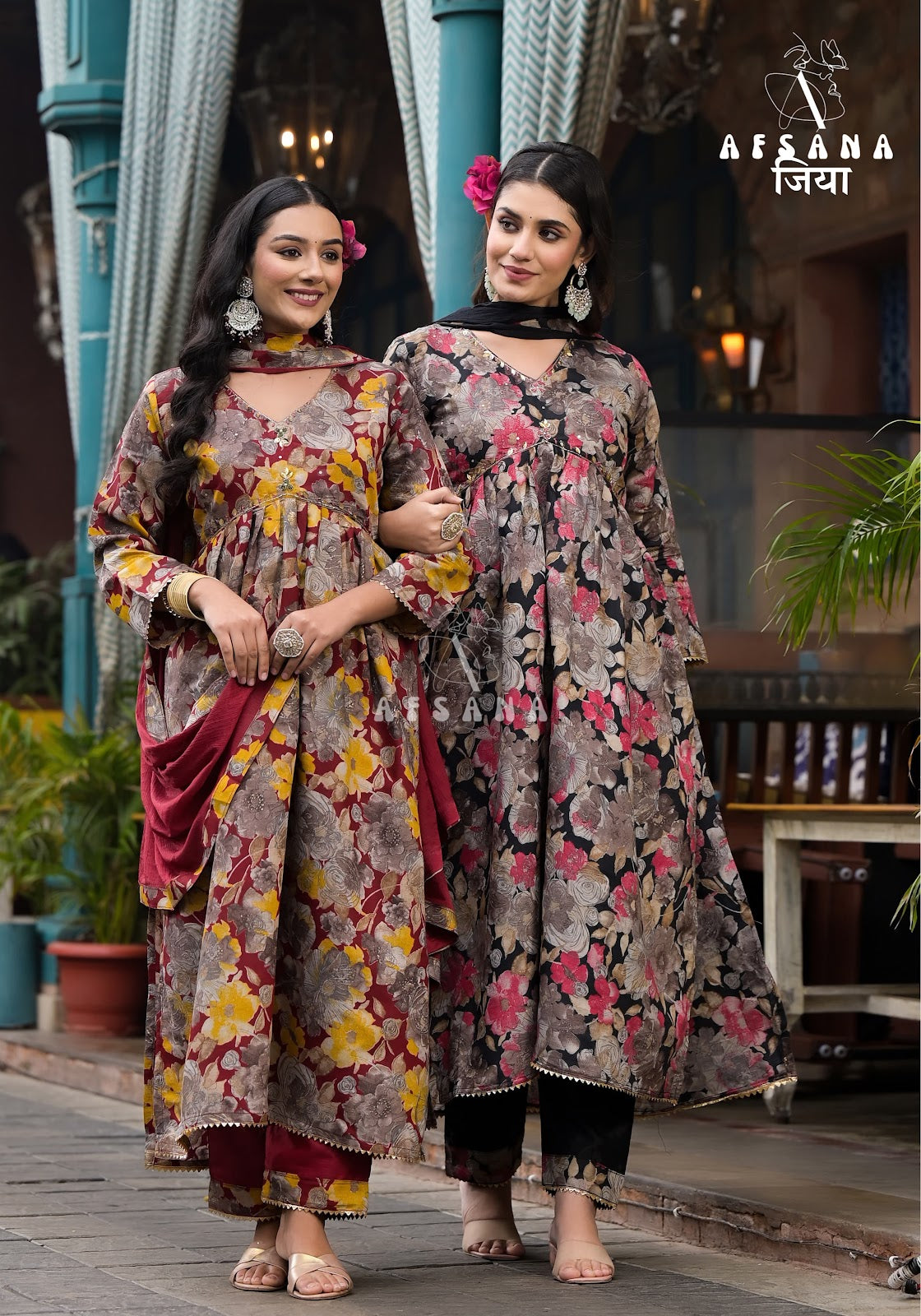 Jiya Afsana Muslin Readymade Pant Style Suits