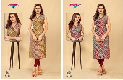 K 168-169 Journey Design Chanderi Long Straight Kurti