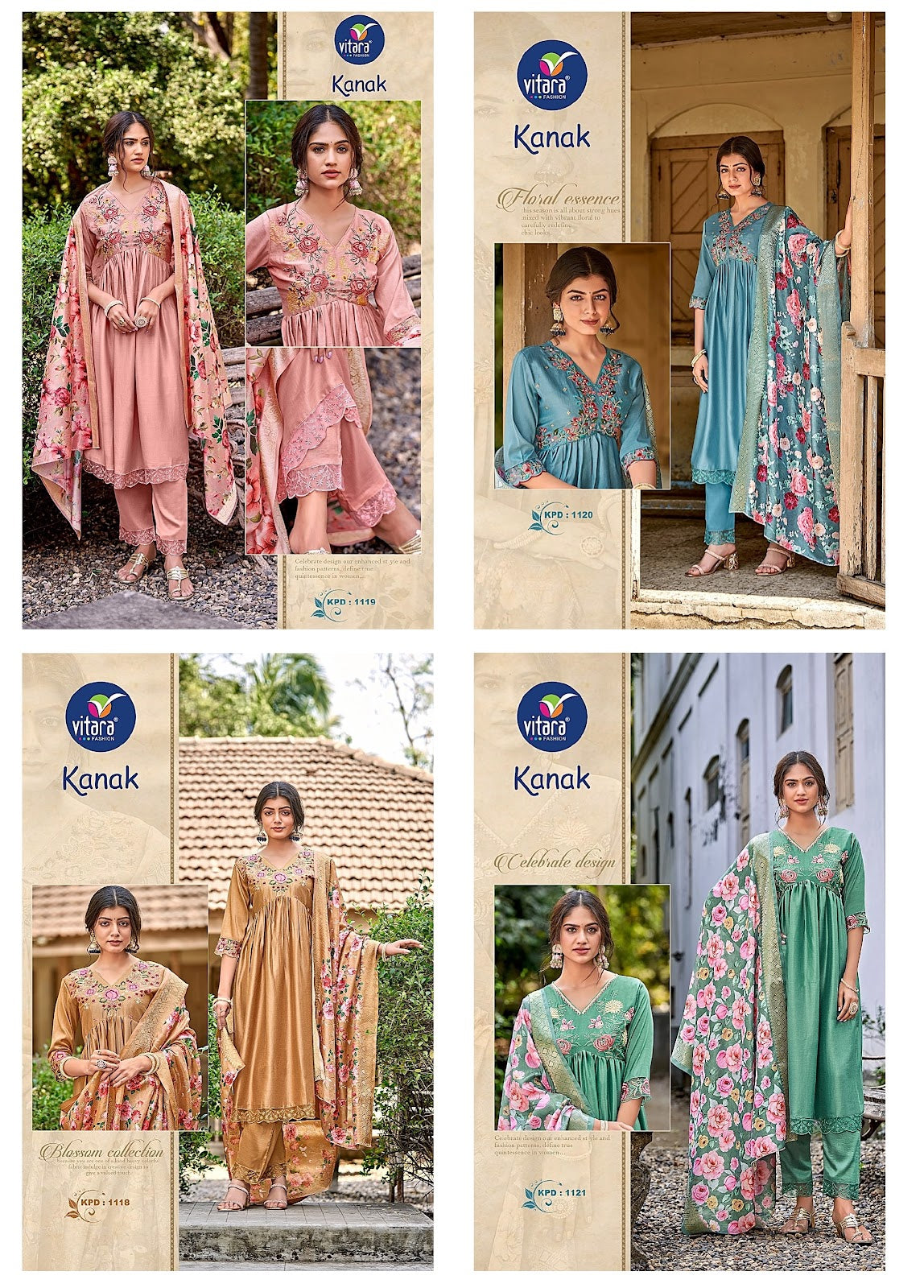 Kanak Vitara Chinon Silk Readymade Pant Style Suits