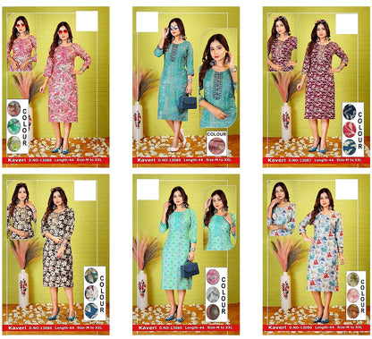 Kaveri-A Zoya Rayon Knee Length Kurtis