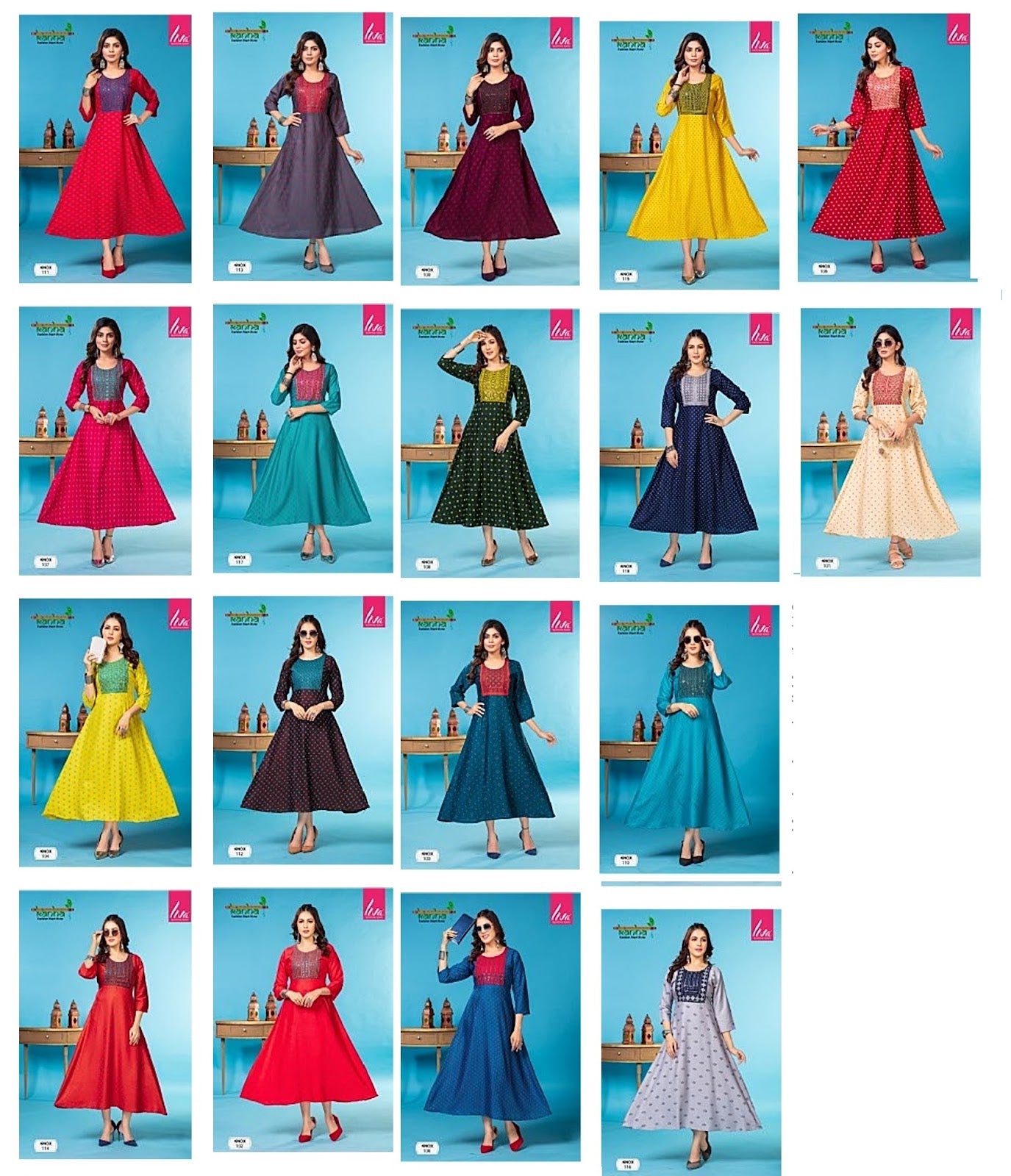 Knox Kanha Rayon Anarkali Kurtis