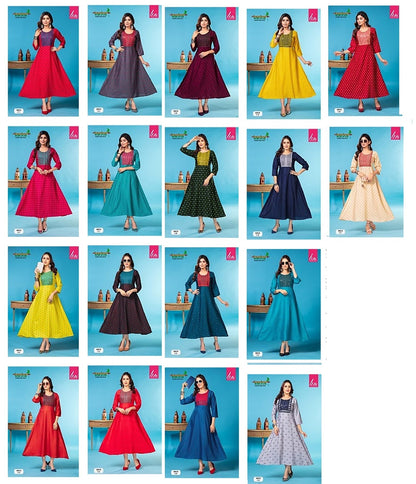 Knox Kanha Rayon Anarkali Kurtis