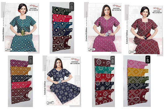 Cotton L-60 Ruchee Fashion Night Gowns