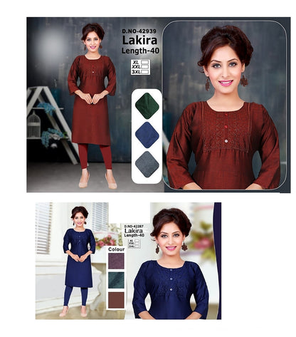 Lakira Zoya Two Tone Straight Cut Kurtis
