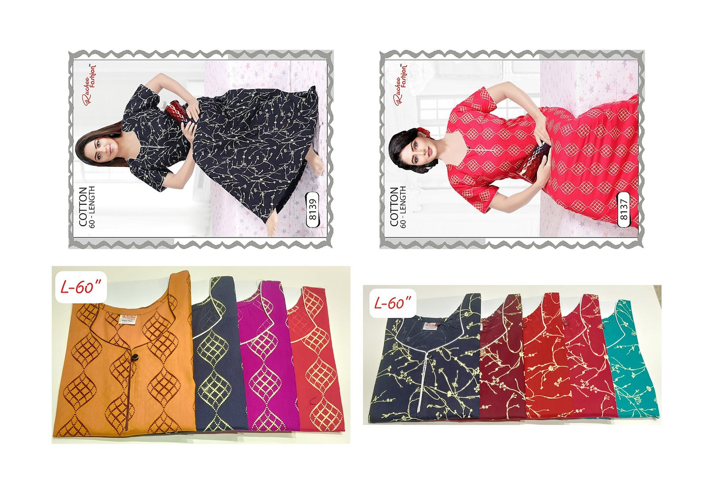 Length 60 Ruchee Fashion Night Gowns