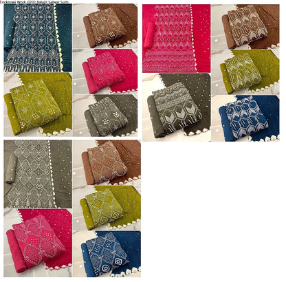 Lucknowi Work-0202 Balajit Cotton Sartin Salwar Suits