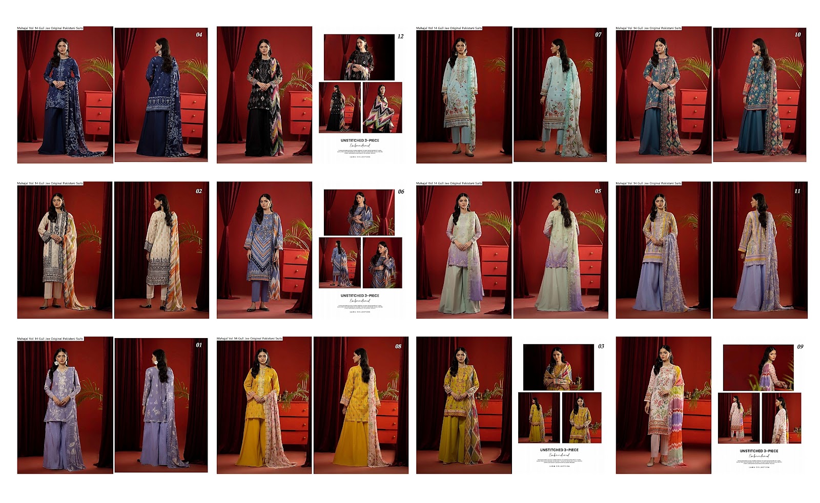 Mahajal Vol 14 Gull Jee Cambric Original Pakistani Suits