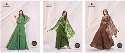 Maharani Mayur Fabrics Chinon Indo Western Pair