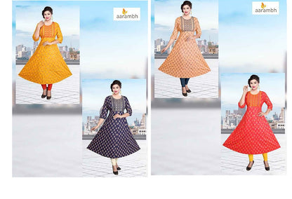 Mahek Aarambh Rayon/Cotton Anarkali Kurtis