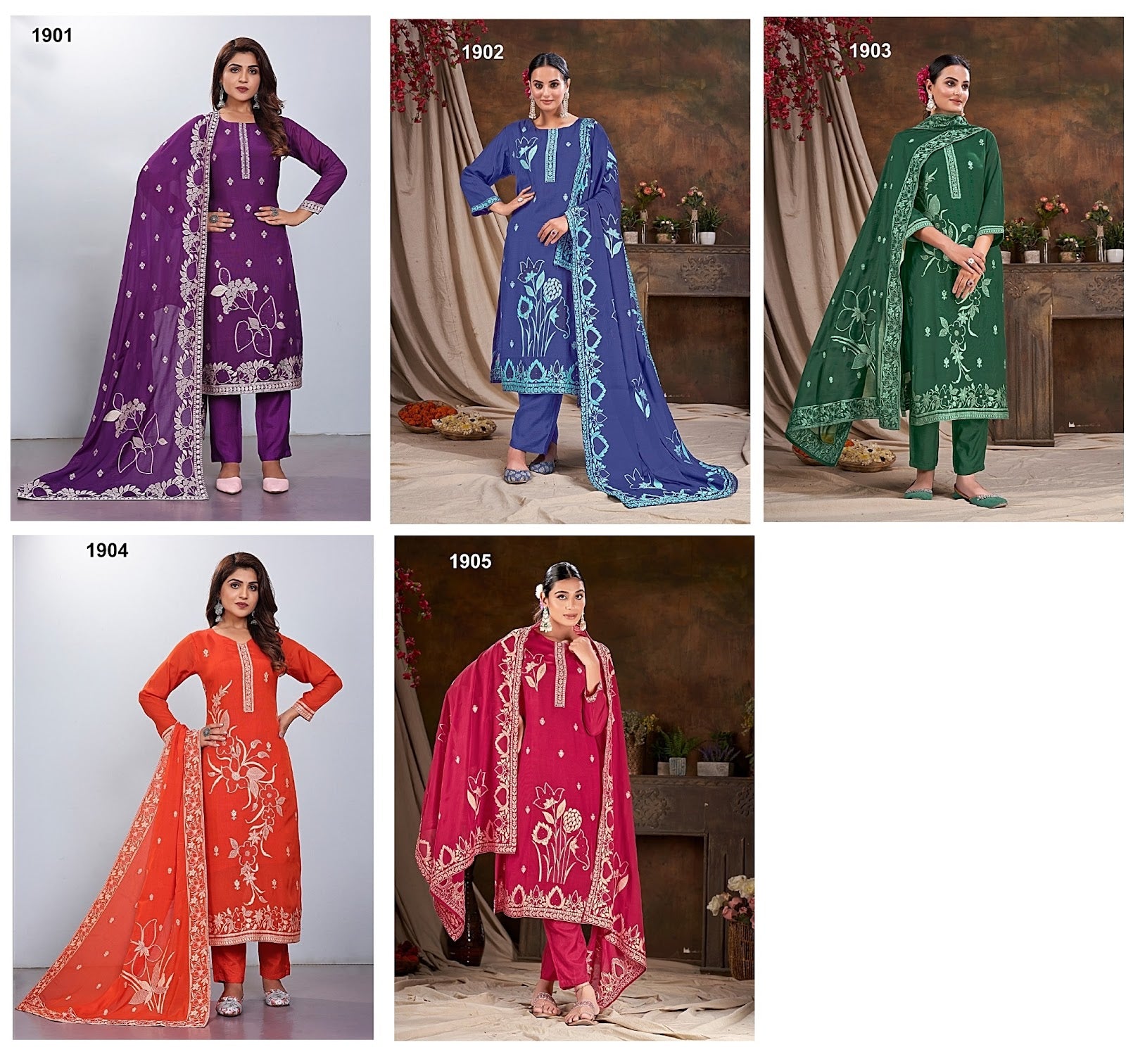 Mahendi Jivora Viscose Jacquard Readymade Pant Style Suits