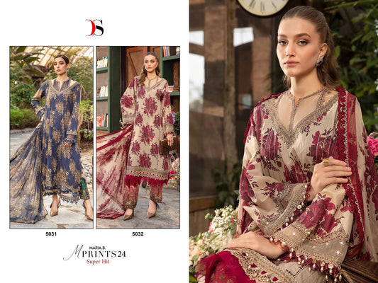 Maria B M Prints 24 Super Hit Deepsy Cotton Pakistani Patch Work Suits