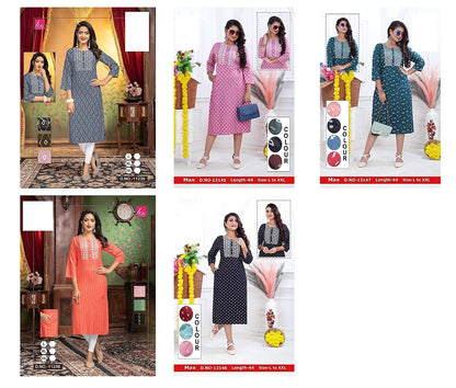 Max-A Zoya Rayon Knee Length Kurtis