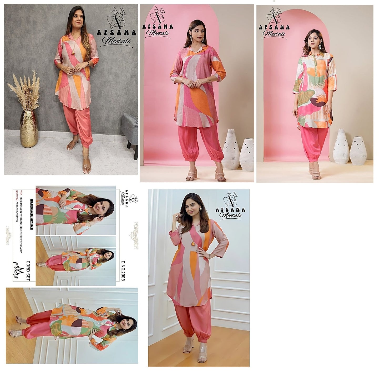 Meetali-2009 Afsana Muslin Co Ord Set