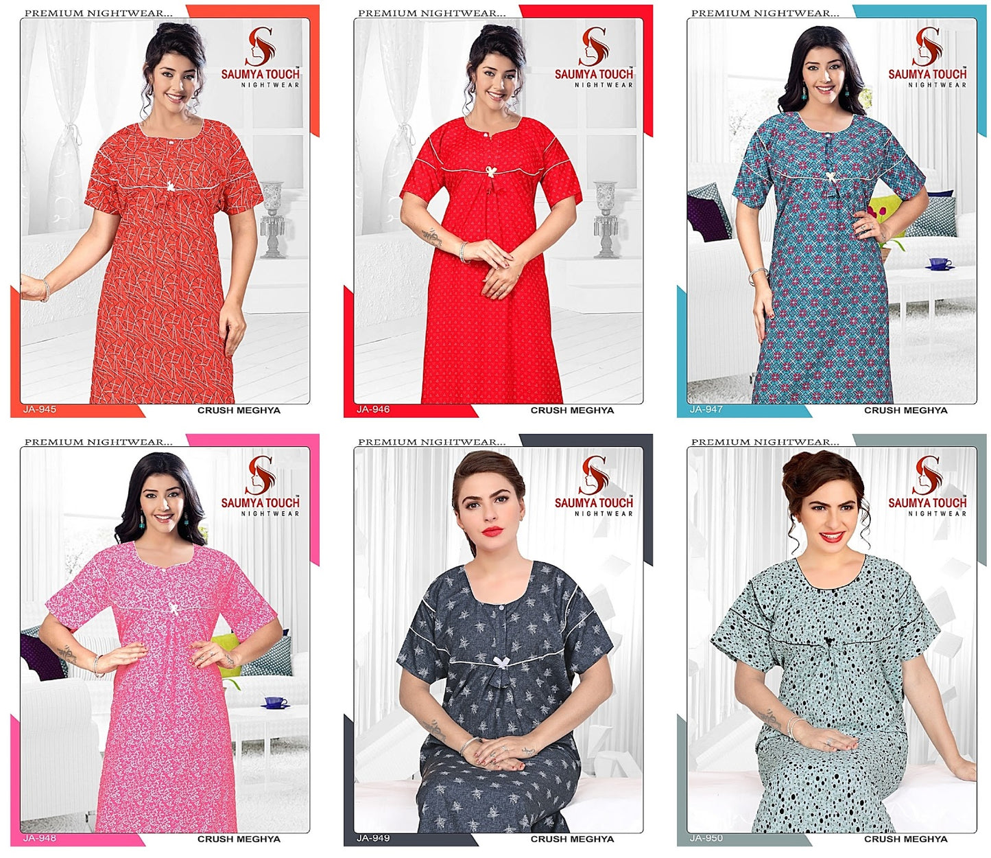 Megya-1220 Saumya Touch Night Gowns