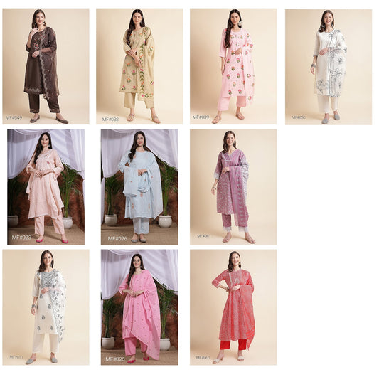 Mf 23-61 Msm Cotton Readymade Pant Style Suits