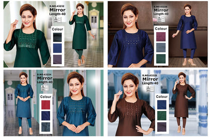 Mirror-C Zoya Two Tone Knee Length Kurtis