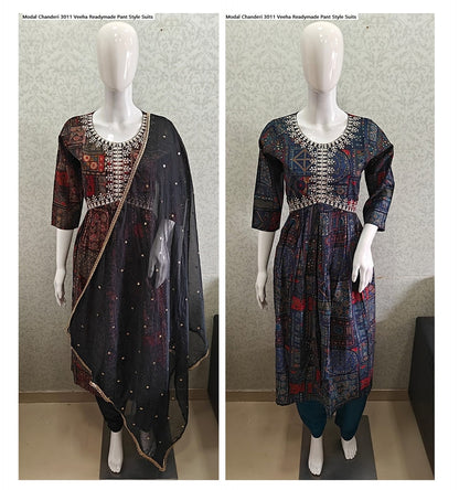Modal Chanderi 3011 Veeha Readymade Pant Style Suits