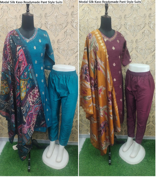 Modal Silk Kaso Readymade Pant Style Suits