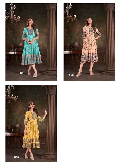 Moon Night Jivora Cotton Anarkali Kurtis