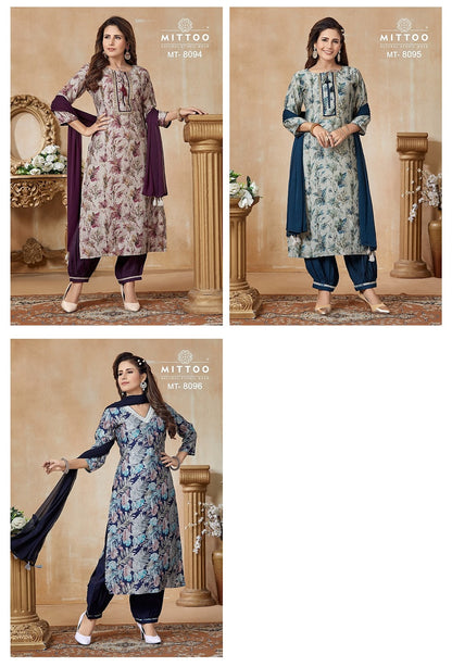 Mt-8094-8096 Mittoo Modal Afghani Readymade Suit