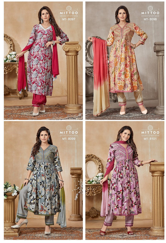 Mt-8097-8101 Mittoo Modal Readymade Pant Style Suits