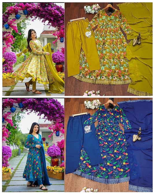 Multi Colour Lady Leela Georgette Readymade Anarkali Suits