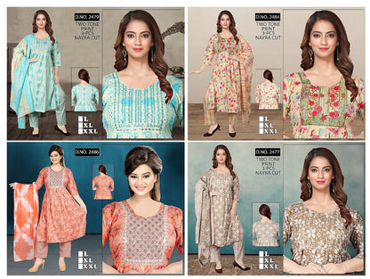 Nayra Cut 2011 Trahul Two Tone Readymade Pant Style Suits