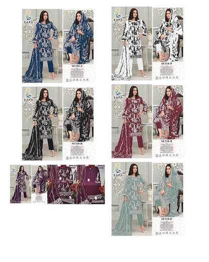 New-310 Safa Creation Georgette Pakistani Patch Work Suits