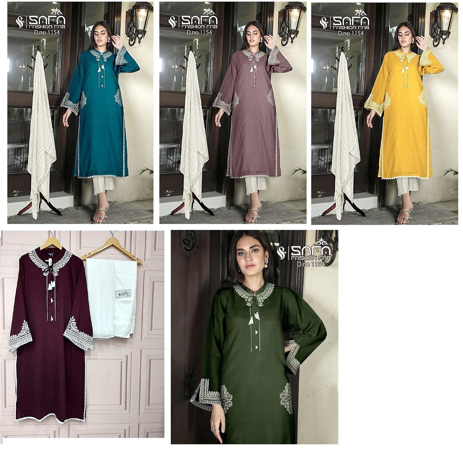 New 1154 Safa Fashion Fab Voile Pakistani Readymade Suits