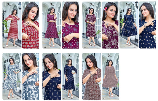 New Puli Premnath Rayon Feeding Kurtis