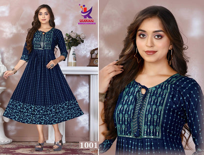 A New You 2 Mlm Kalash Lifestyle Rayon Anarkali Kurtis