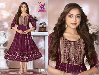 A New You 2 Mlm Kalash Lifestyle Rayon Anarkali Kurtis