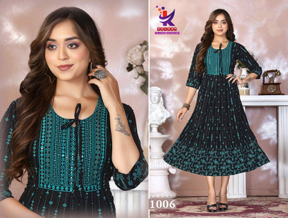 A New You 2 Mlm Kalash Lifestyle Rayon Anarkali Kurtis