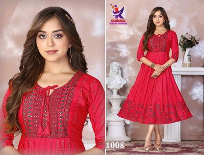 A New You 2 Mlm Kalash Lifestyle Rayon Anarkali Kurtis