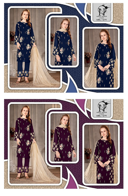 Nfs 1079 Naimat Fashion Studio Blooming Pakistani Readymade Suits