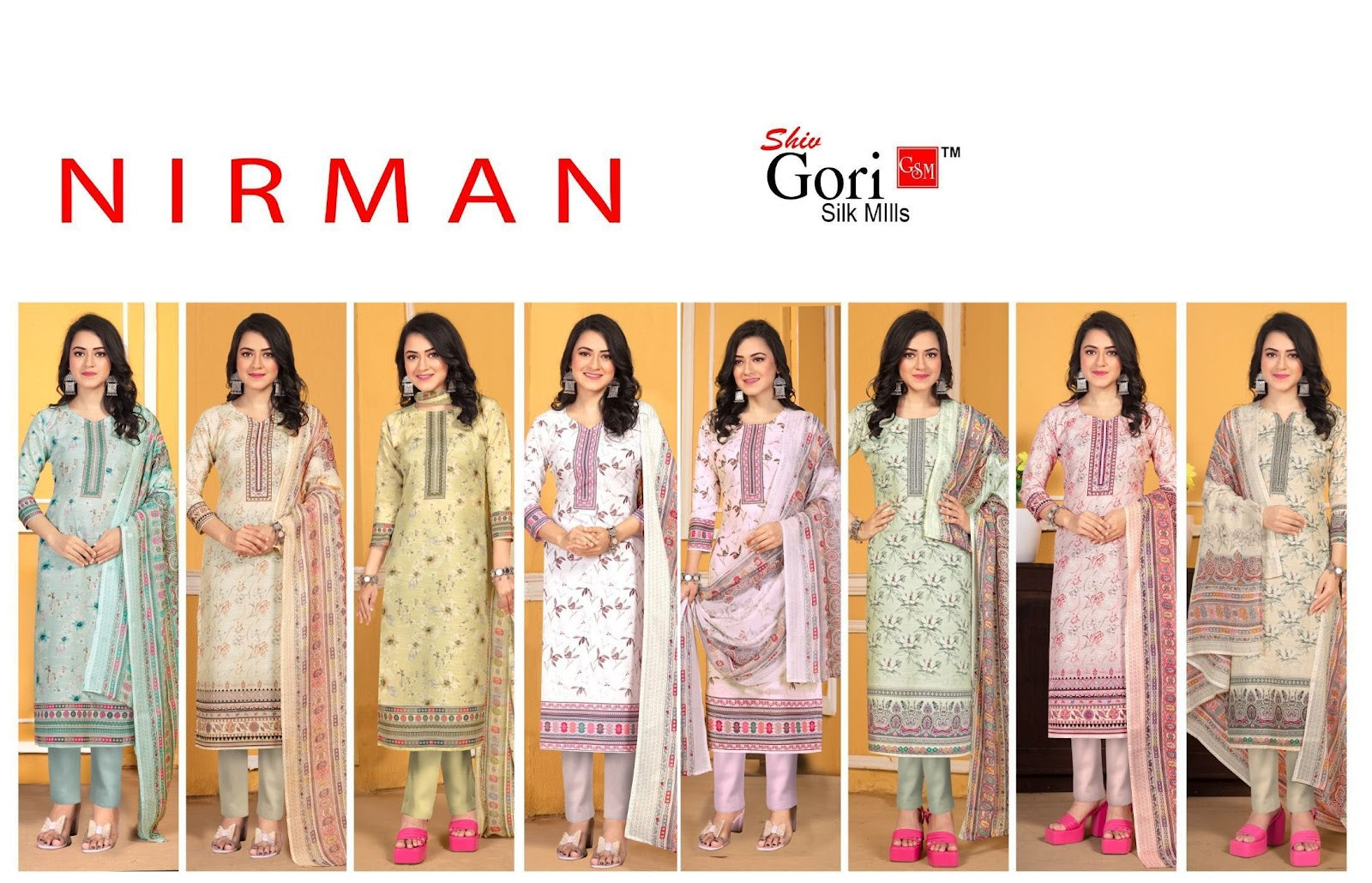 Nirman Vol 1 Shiv Gori Silk Mills Rayon Pant Style Suits