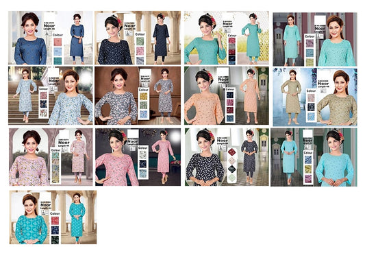 Noor Zoya Rayon Straight Cut Kurtis