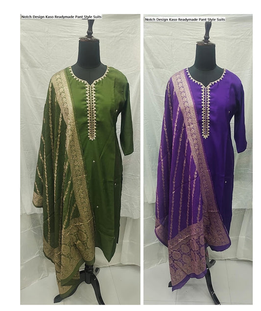 Notch Design Kaso Silk Readymade Pant Style Suits