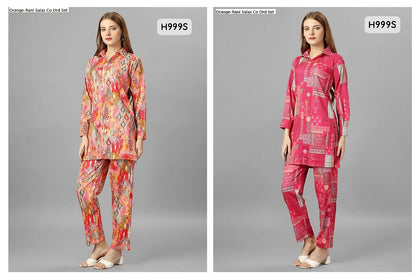 Orange-Rani Salas Muslin Co Ord Set