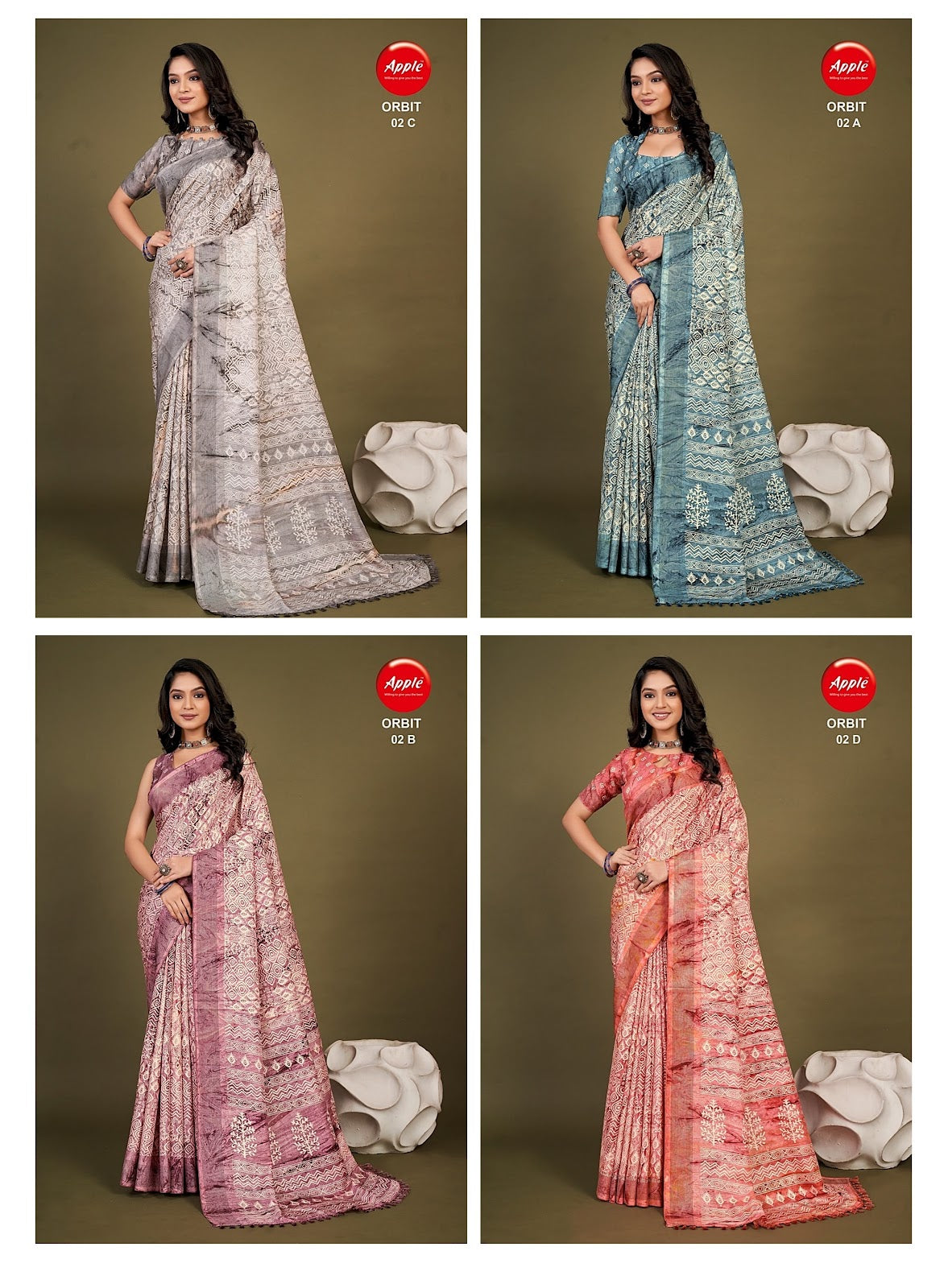 Orbit 2 Apple Cotton Silk Sarees