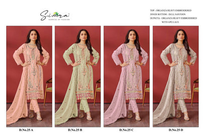 25-A To D Simra Organza Pakistani Salwar Suits